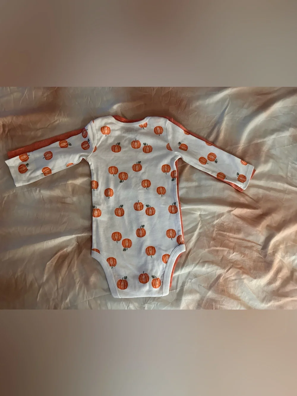 Carter's NWOT Orange & White Halloween Pumpkin Baby One-Piece Set | 9m #Unisex